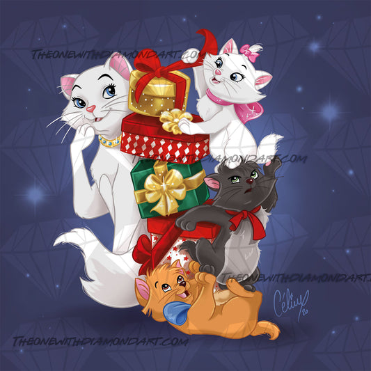 Xmas Aristocats ©Céline Lecomte