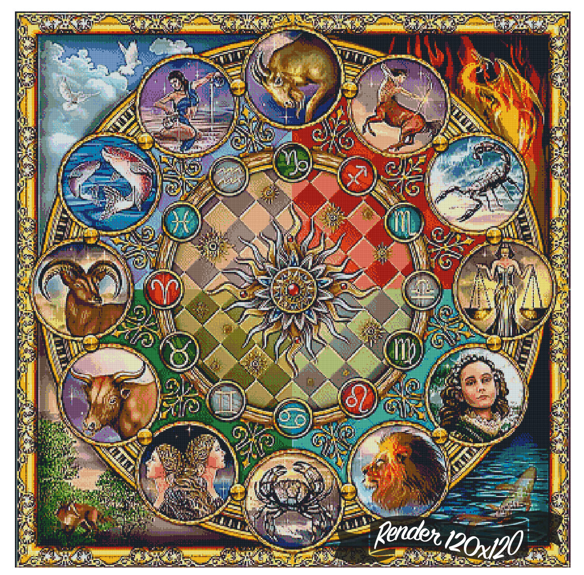 Zodiac Mandala ©Ciro Marchetti. Licensed by MGL, www.mglart.com