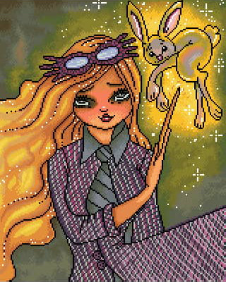*Hand-Rendered* Luna Lovegood And Her Patronus ©Regan Kubecek