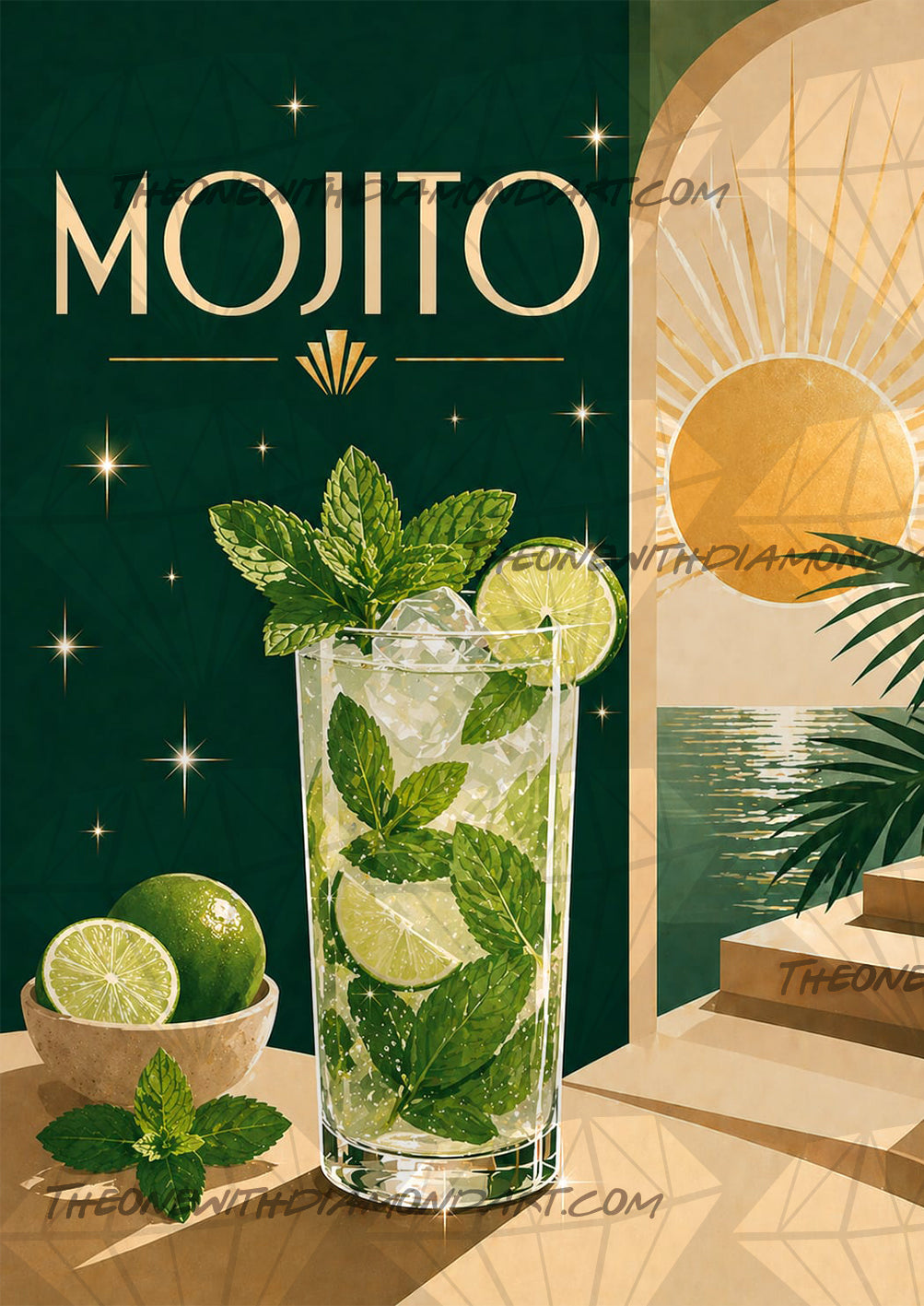 *Paint By Numbers* Cocktail Hour - Mojito ©The One With The Diamond Art
