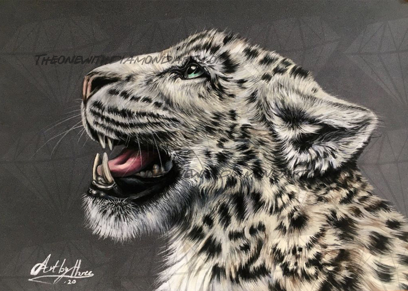 Snowy Leopard Roar ©ArtByThree