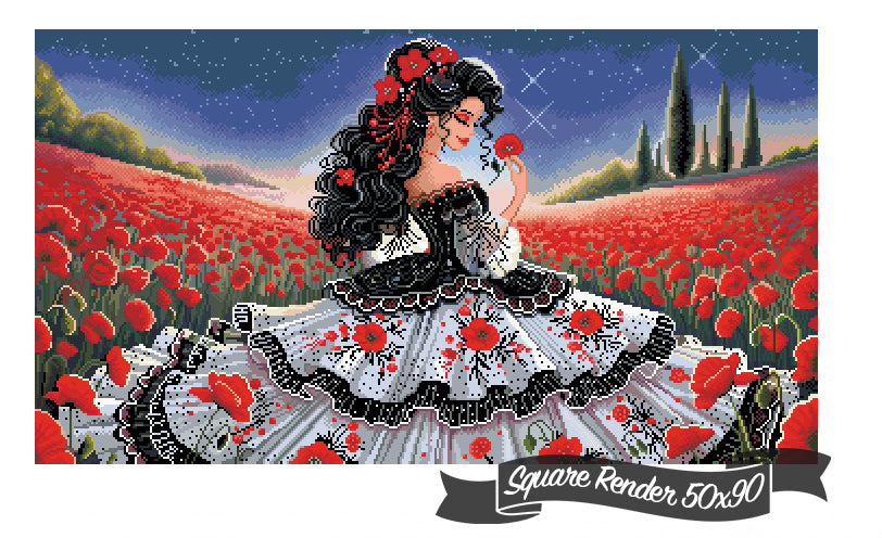 *Hand-Rendered* While The Poppies Bloom ©Jenoviya Art