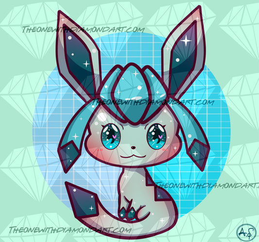 Chibi Glaceon ©Aaliyah@CraftieNymphs