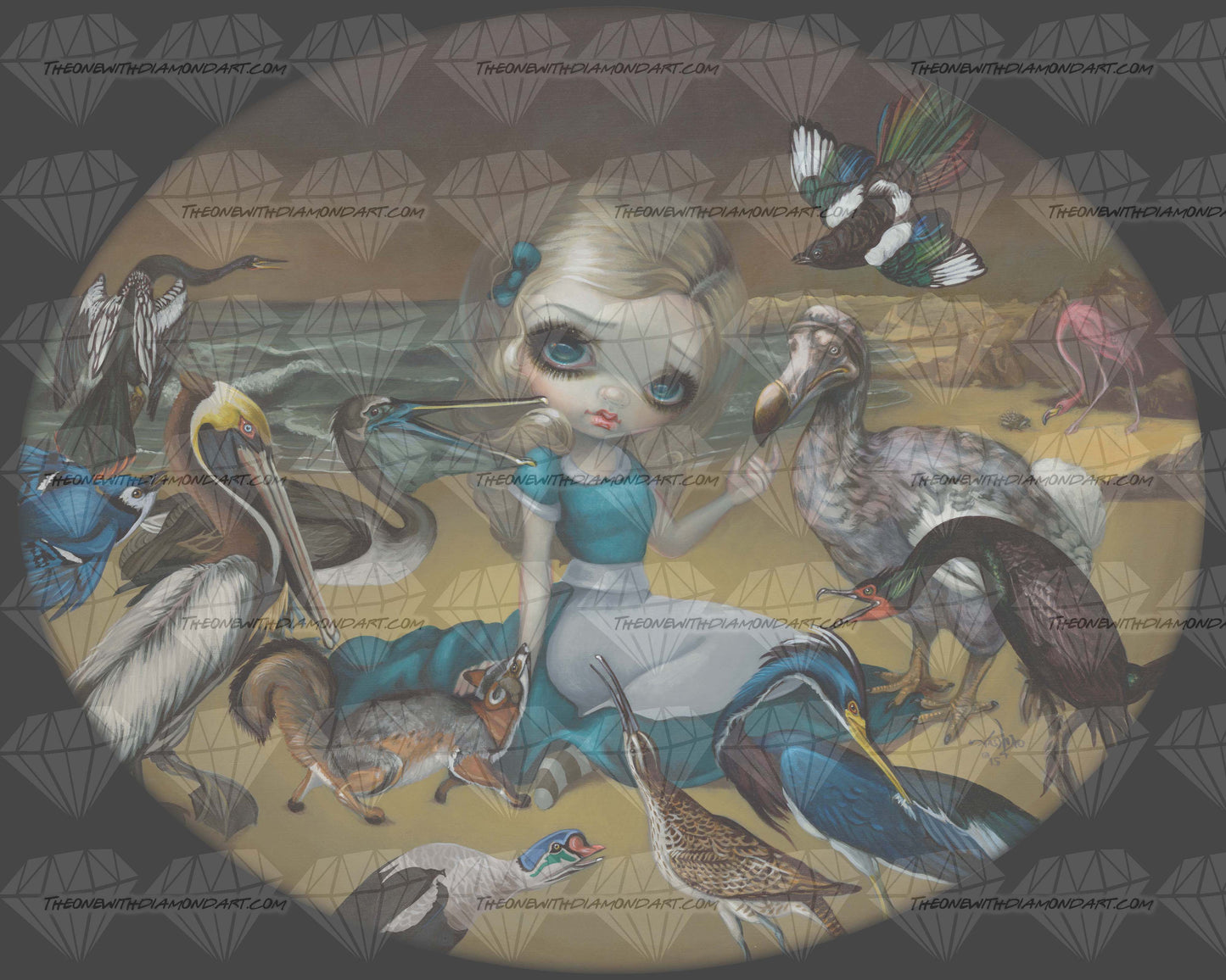 Alice And The Audubon Birds ©Jasmine Becket-Griffith