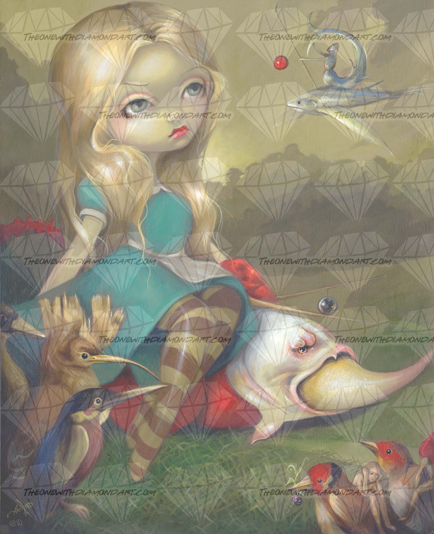 Alice And The Bosch Birds ©Jasmine Becket-Griffith