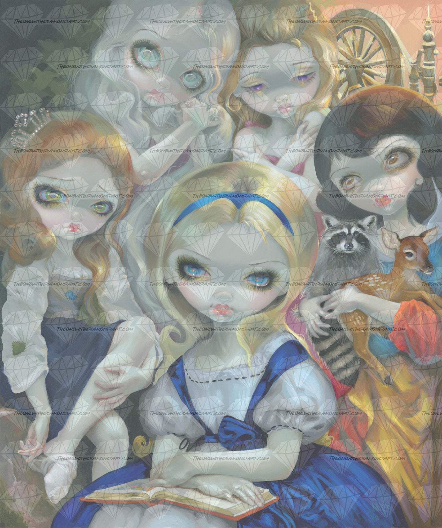 Alice And The Bouguereau Princesses ©Jasmine Becket-Griffith