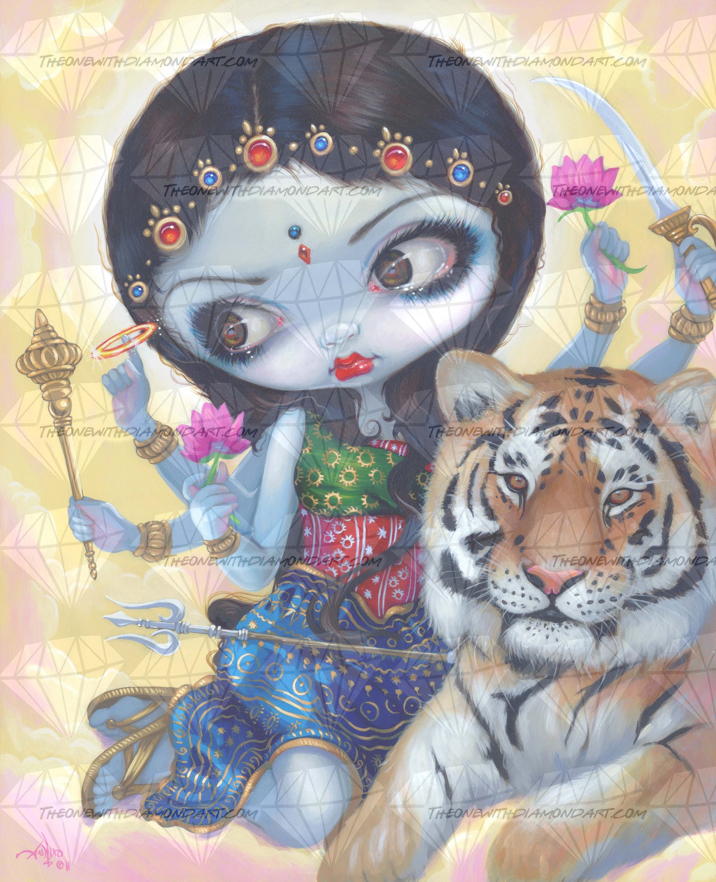 Durga And The Tiger ©Jasmine Becket-Griffith