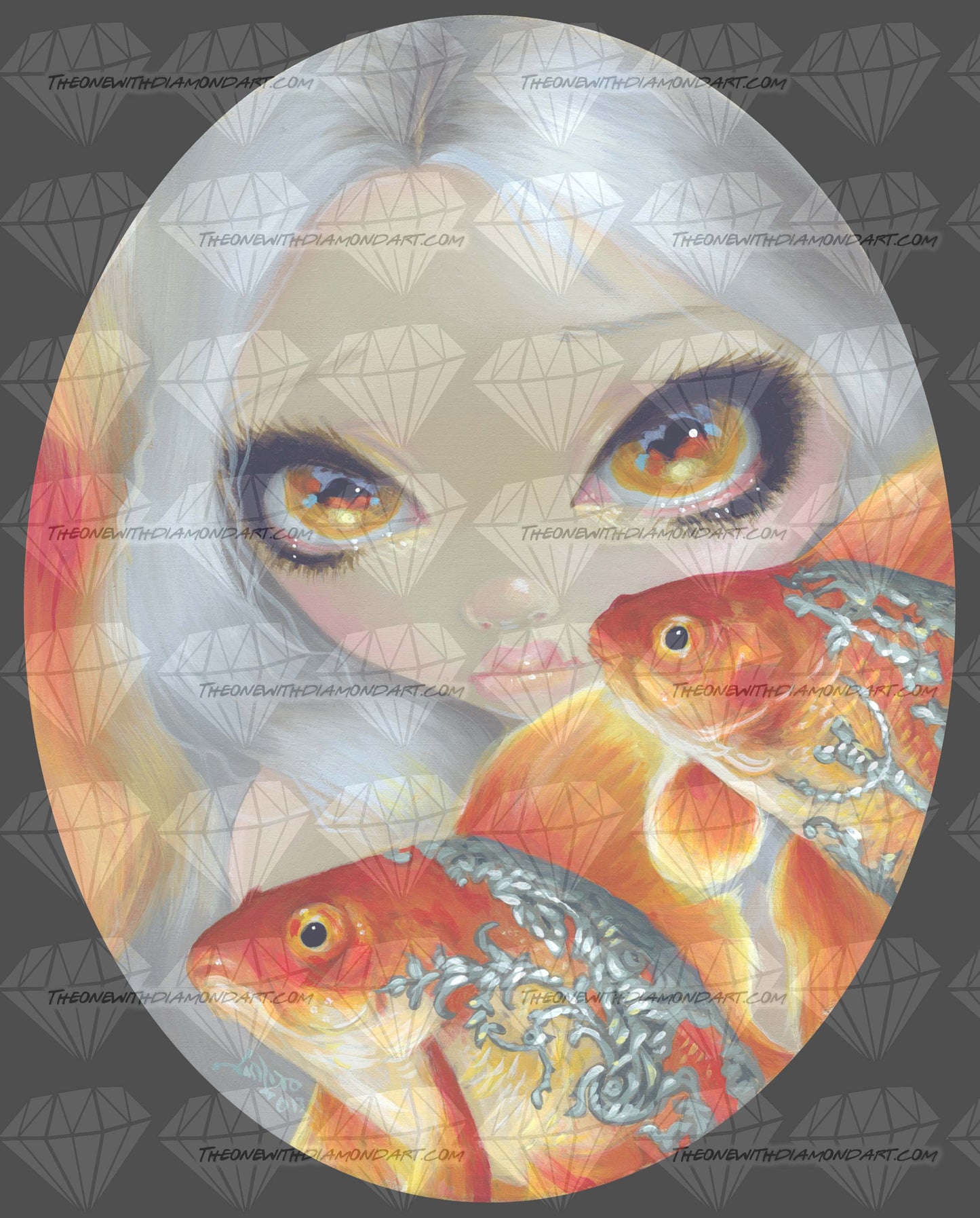 Jeweled Fish Silver And Gold ©Jasmine Becket-Griffith