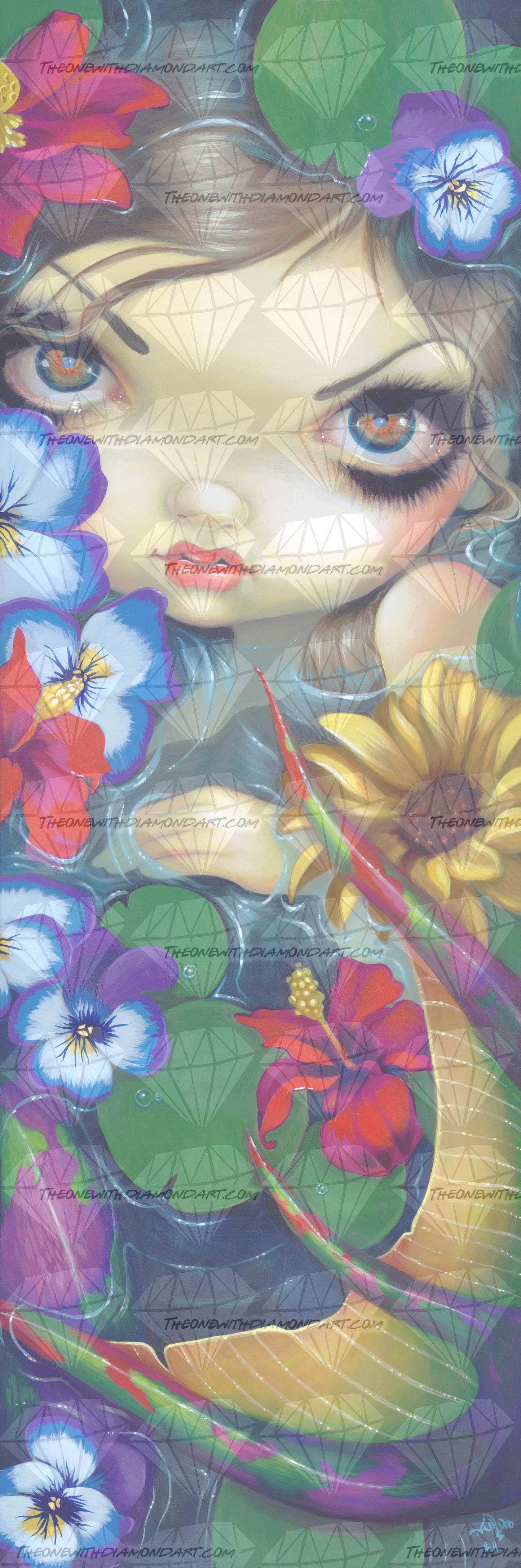 Mermaid With Floating Flowers ©Jasmine Becket-Griffith