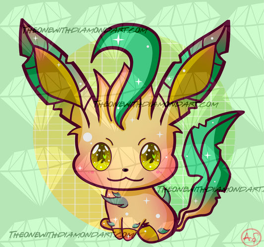 Chibi Leafeon ©Aaliyah@CraftieNymphs