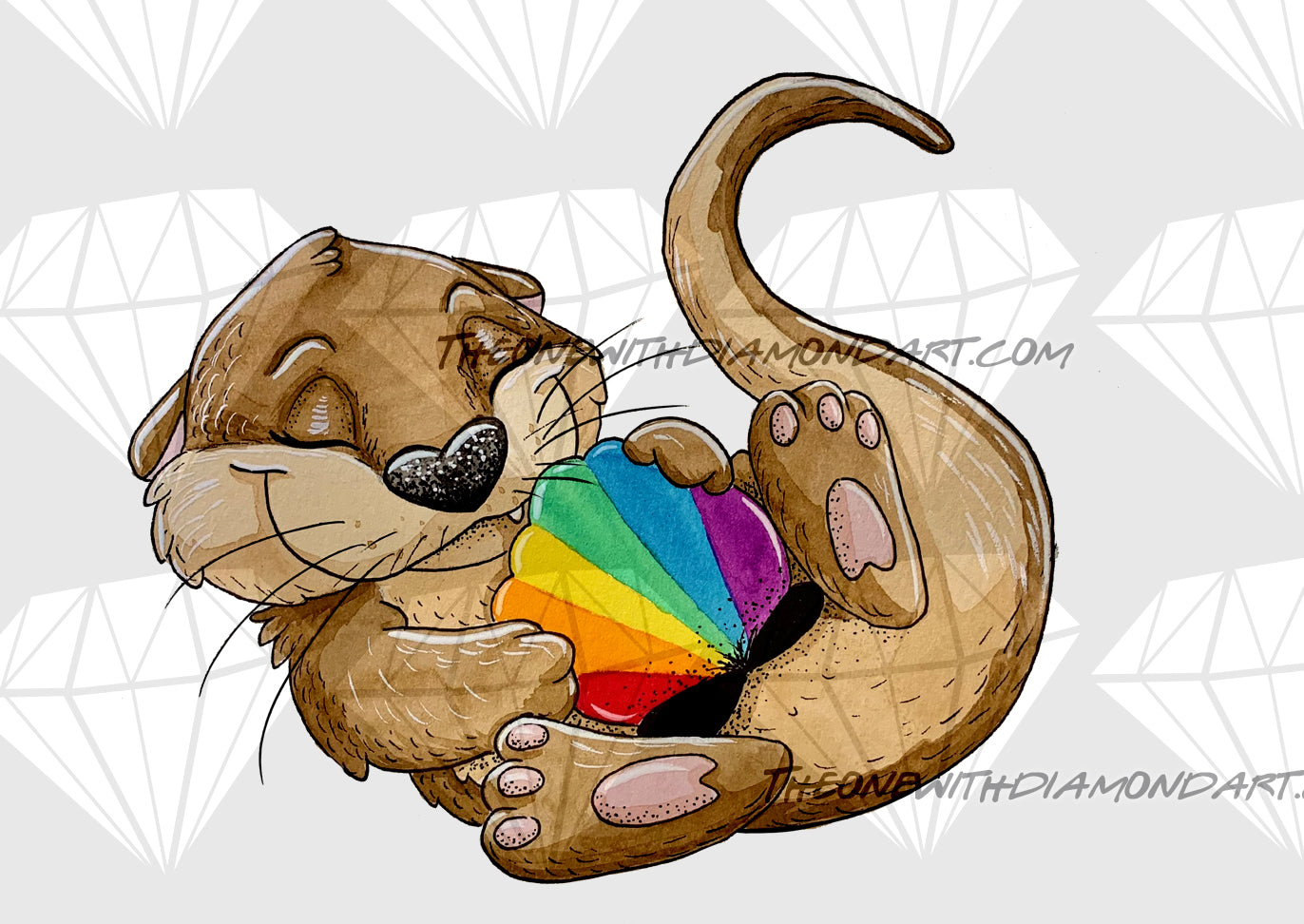 Rainbow Otter ©Parente Illustration