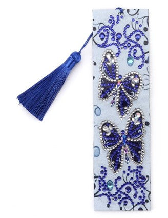 Navy Butterflies Bookmark