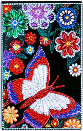 Red, White and Blue Butterfly Notebook