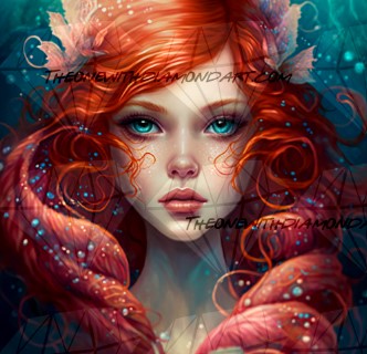 Red Haired Mermaid ©Diamants et Strass