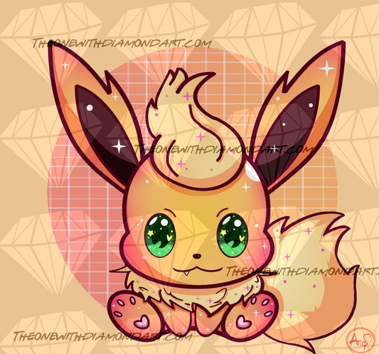 Chibi Flareon (Shiny Version) ©Aaliyah@CraftieNymphs