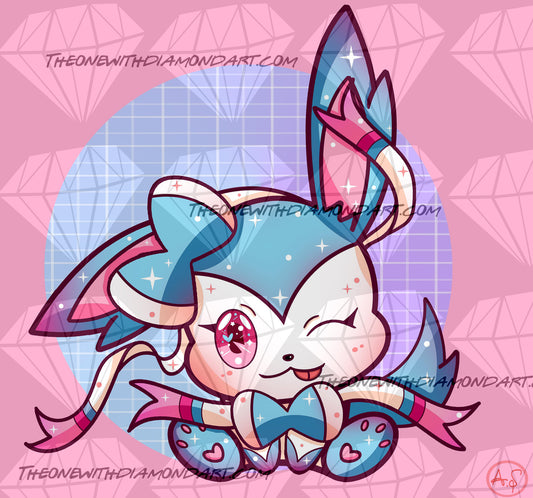 Chibi Sylveon (Shiny Version) ©Aaliyah@CraftieNymphs