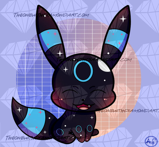 Chibi Umbreon (Shiny Version) ©Aaliyah@CraftieNymphs