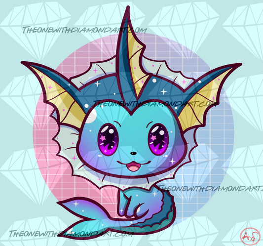 Chibi Vaporeon ©Aaliyah@CraftieNymphs