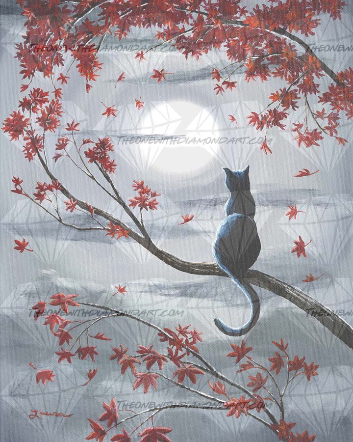 Black Cat In Silvery Moonlight ©Laura Milnor Iverson