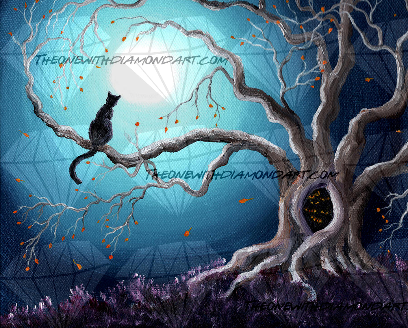 Black Cat In A Haunted Tree ©Laura Milnor Iverson