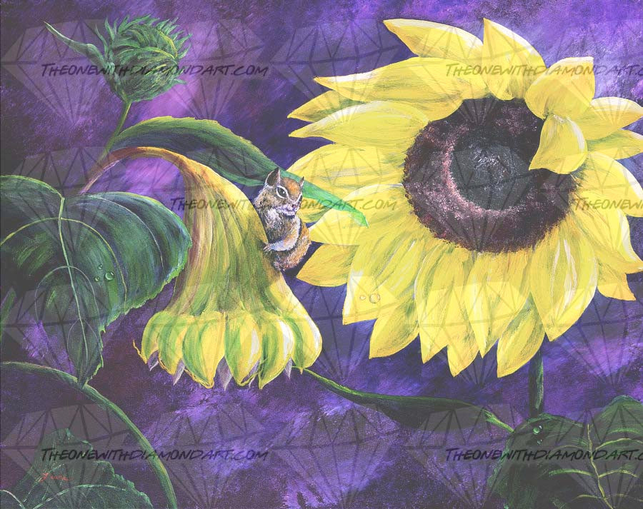 Chipmunk In Sunflowers ©Laura Milnor Iverson