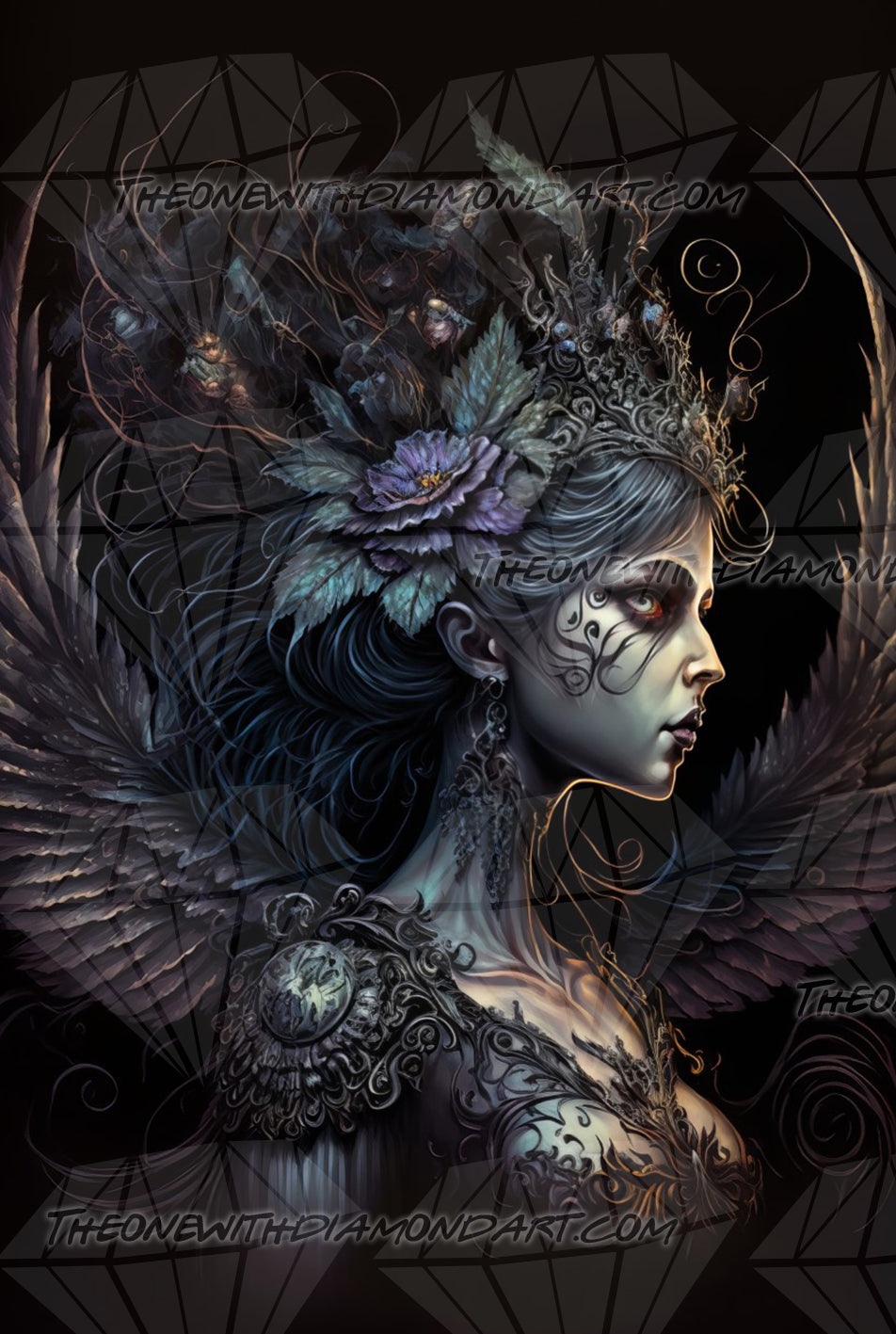 Dark Angel ©Hannah @ IterationsCrafts – The One With The Diamond Art