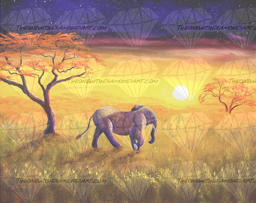 Elephant In Purple Twilight ©Laura Milnor Iverson