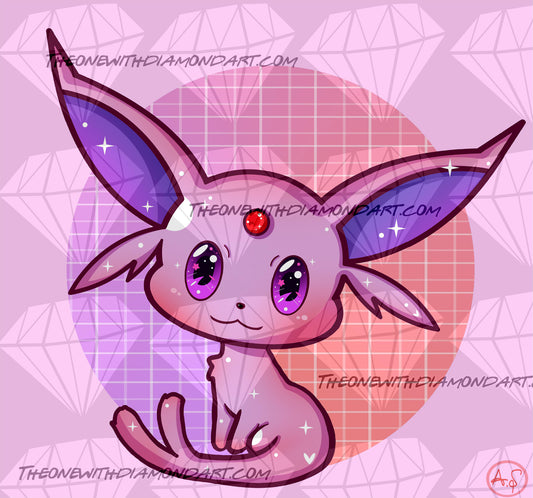 Chibi Espeon ©Aaliyah@CraftieNymphs