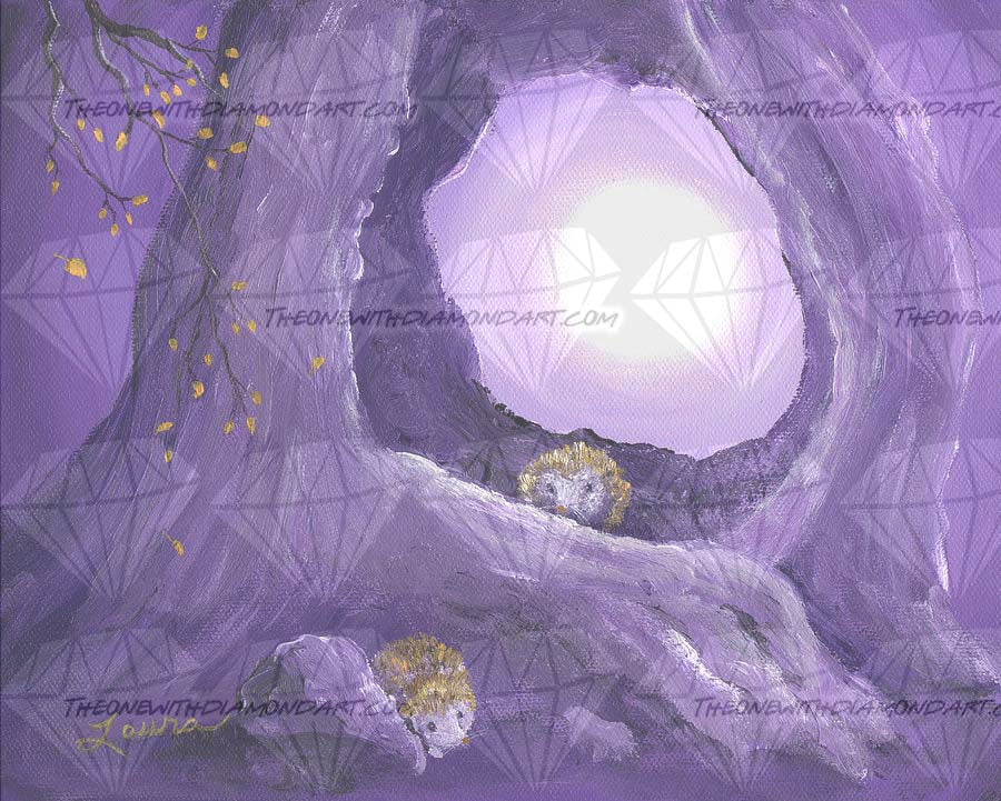 Hedgehogs In Purple Moonlight ©Laura Milnor Iverson
