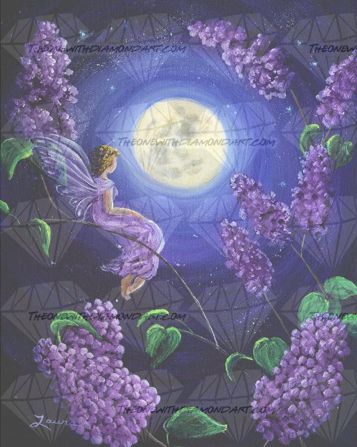 Lilac Fairy Bathed In Moonlight ©Laura Milnor Iverson