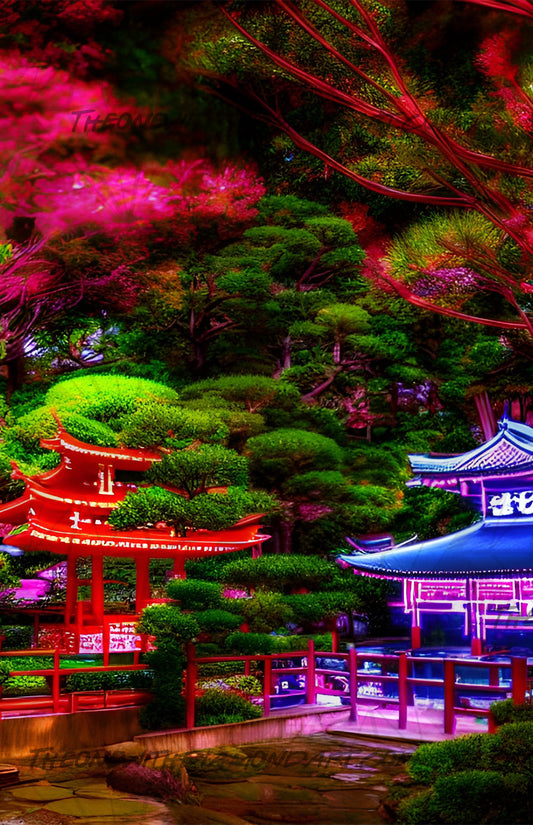 Neon Japanese Garden ©Nox River