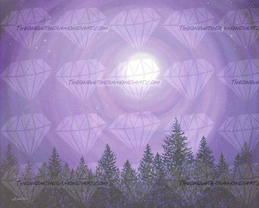 Pine Trees In Purple Moonlight ©Laura Milnor Iverson