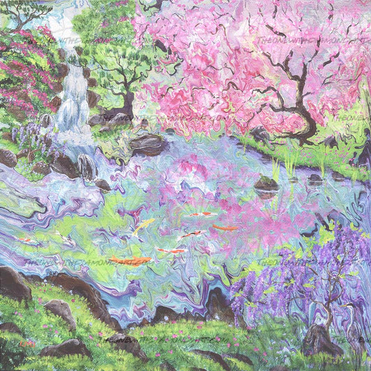 Pink Tree And Waterfall ©Laura Milnor Iverson