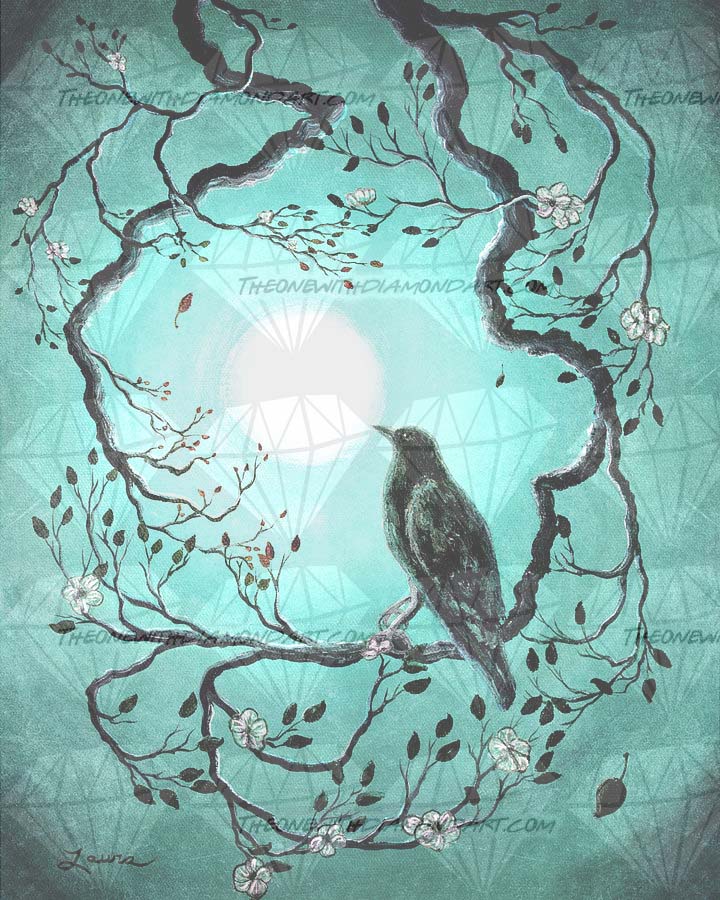 Raven In Teal ©Laura Milnor Iverson