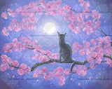 Russian Blue Cat In Pink Flowers ©Laura Milnor Iverson