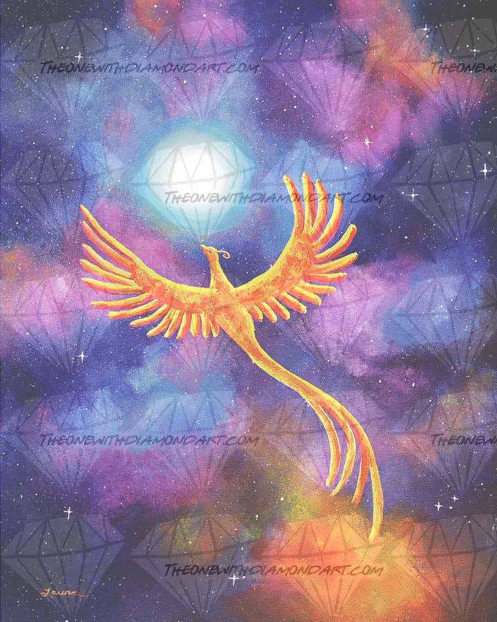 Soaring Firebird In A Cosmic Sky ©Laura Milnor Iverson