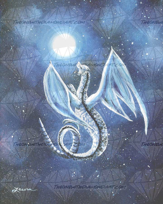 White Dragon In Midnight Blue ©Laura Milnor Iverson